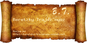 Beretzky Trajánusz névjegykártya